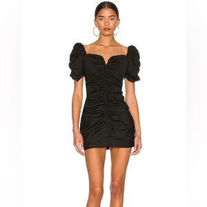 Amanda Uprichard Black Dress with Ruched Design